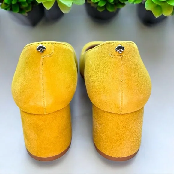 KATE SPADE NEW YORK Kylah Slip-On Pumps - Mustard Suede - Size 9 M - Picture 5 of 10